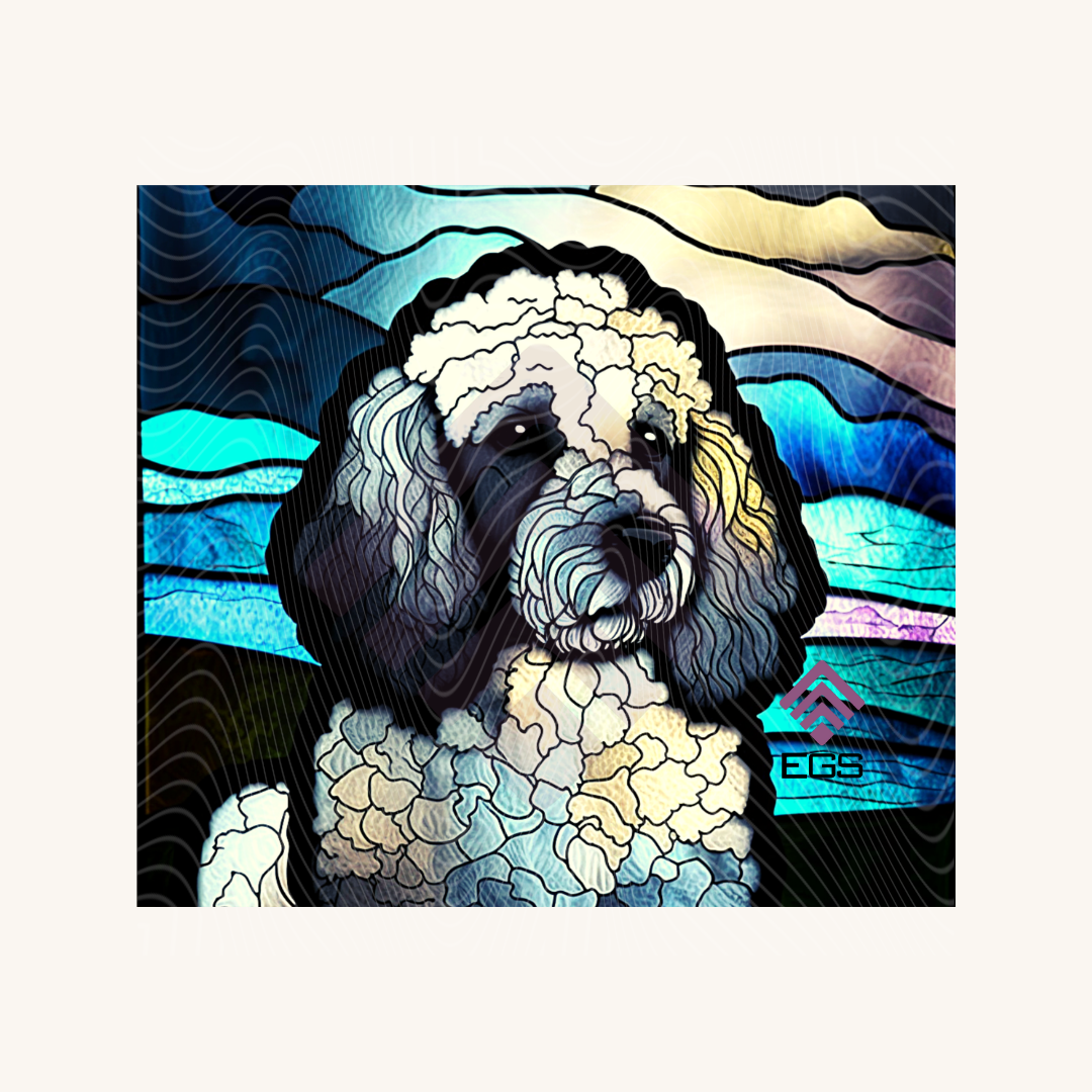 Stained Glass Poodle Magnet
