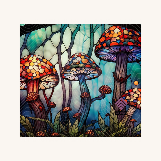 Stained Glass Mushroom Field Magnet