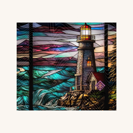 Stained Glass Light House Magnet