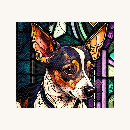 Stained Glass Rat Terrier Magnet