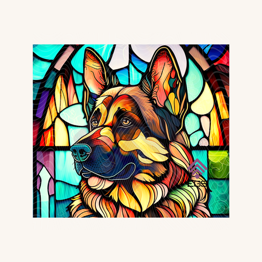 Stained Glass German Shepard Magnet