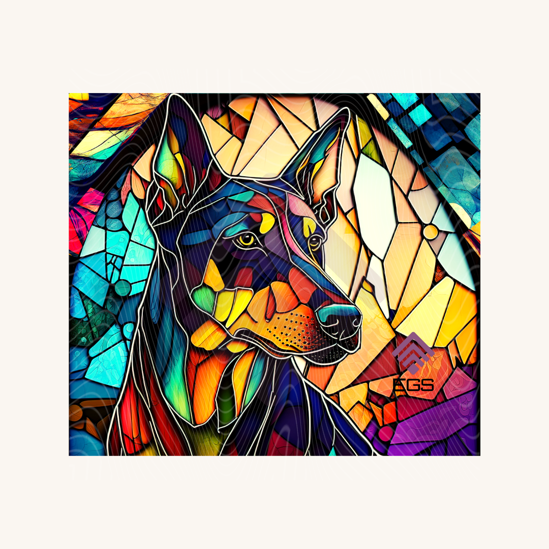 Stained Glass Doberman Pinscher Magnet