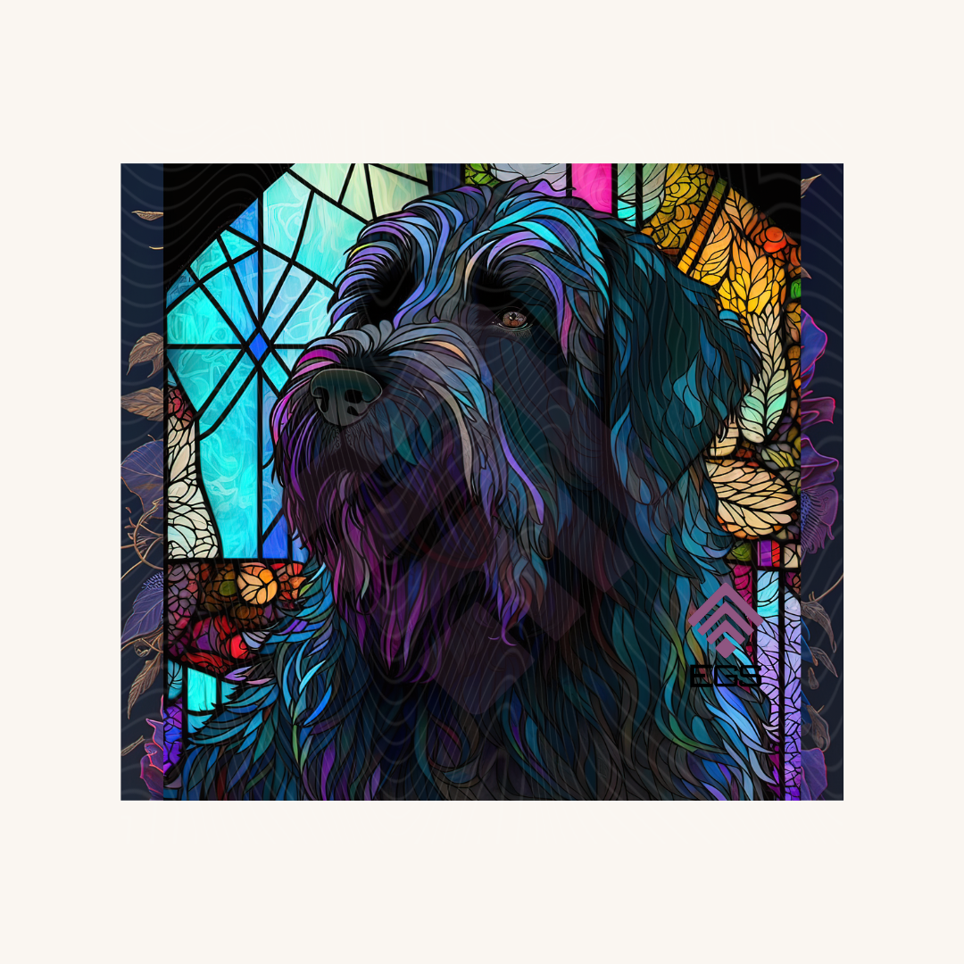 Stained Glass French Herding Dog Magnet