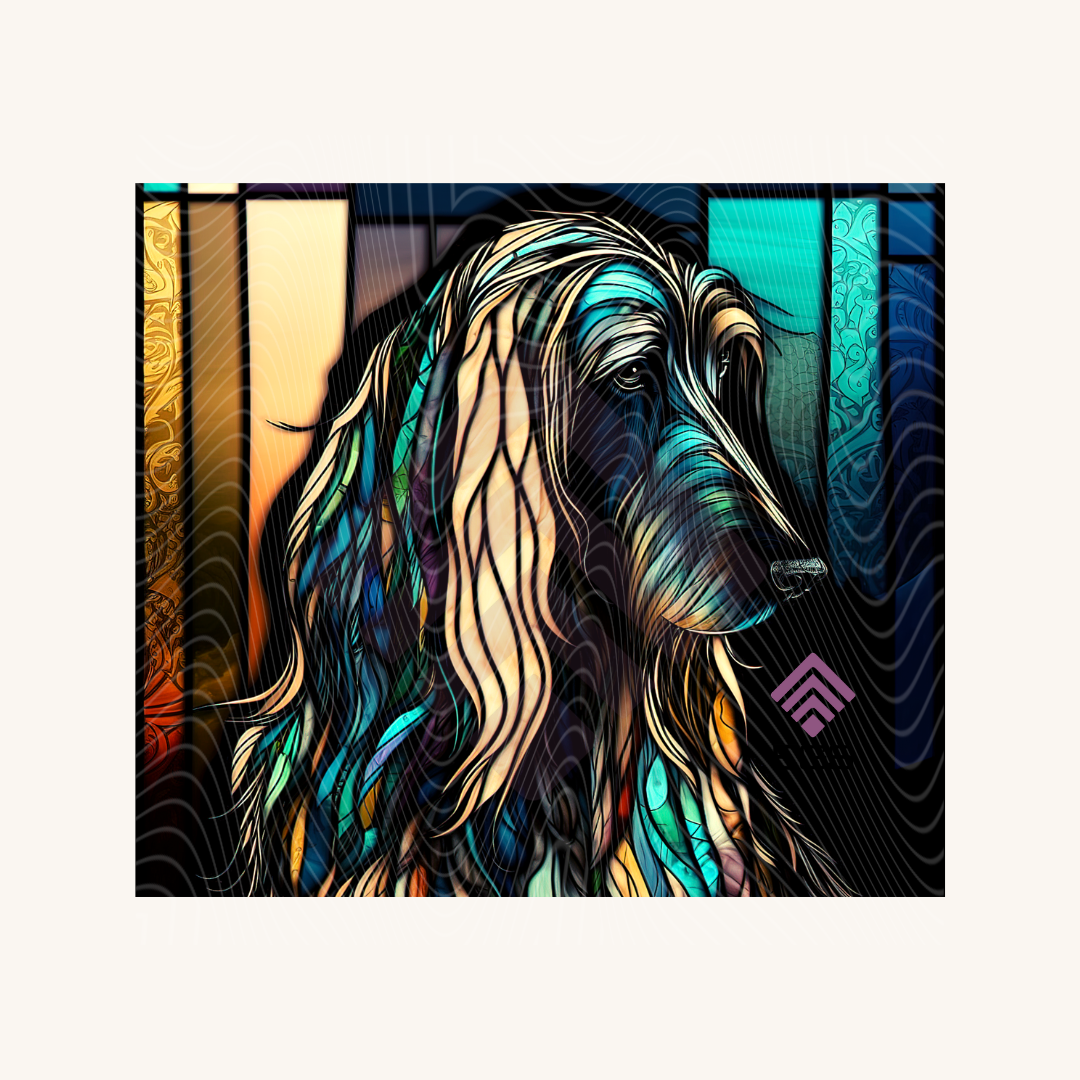 Stained Glass Afghan Hound Magnet