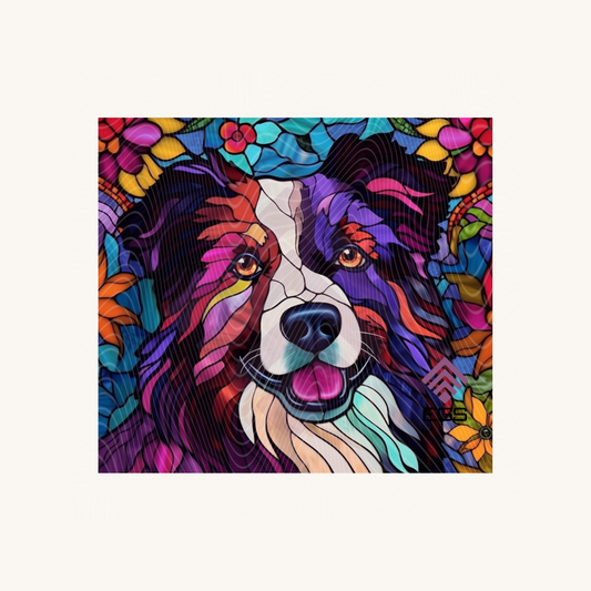 Stained Glass Australian Shepherd Magnet