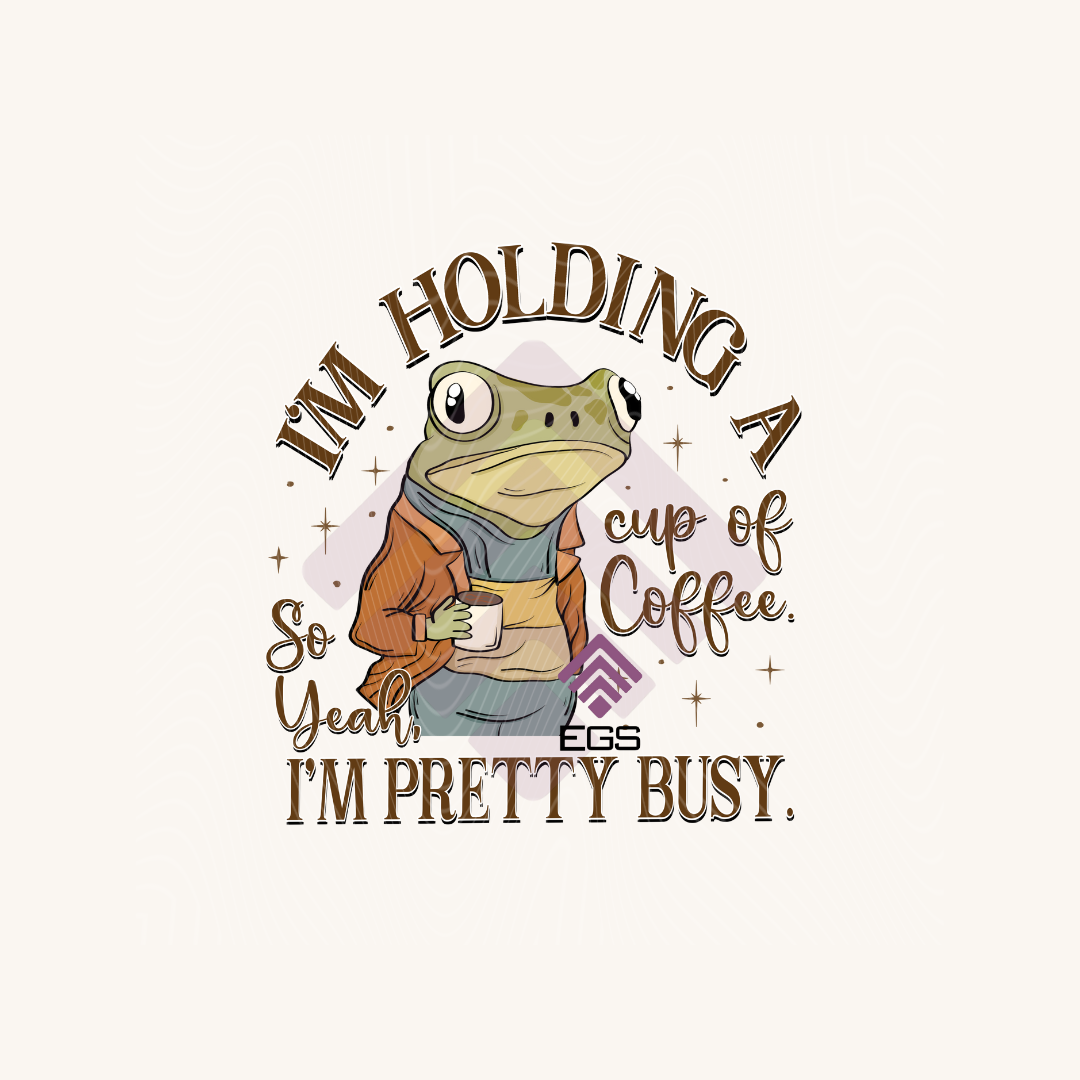 Busy Holding Coffee Frog Magnet