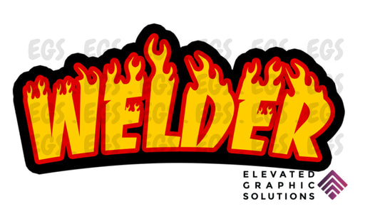 "Welder Flames" Sticker