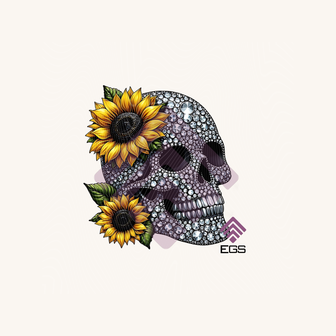 SunFlower Bling Skull Magnet