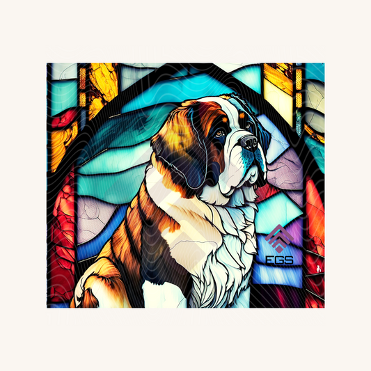 Stained Glass Saint Bernard Magnet