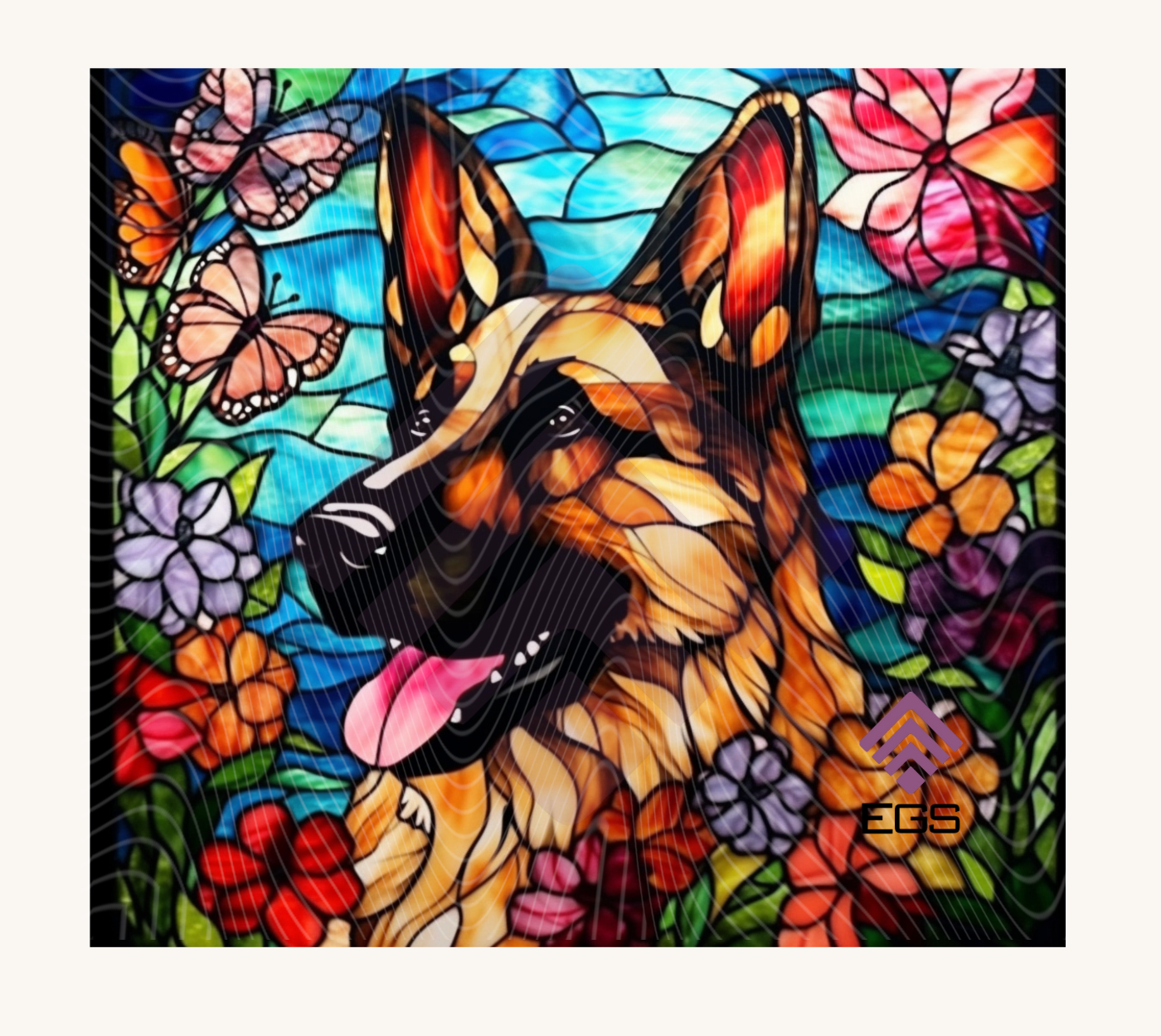 Stained Glass German Shepard Magnet