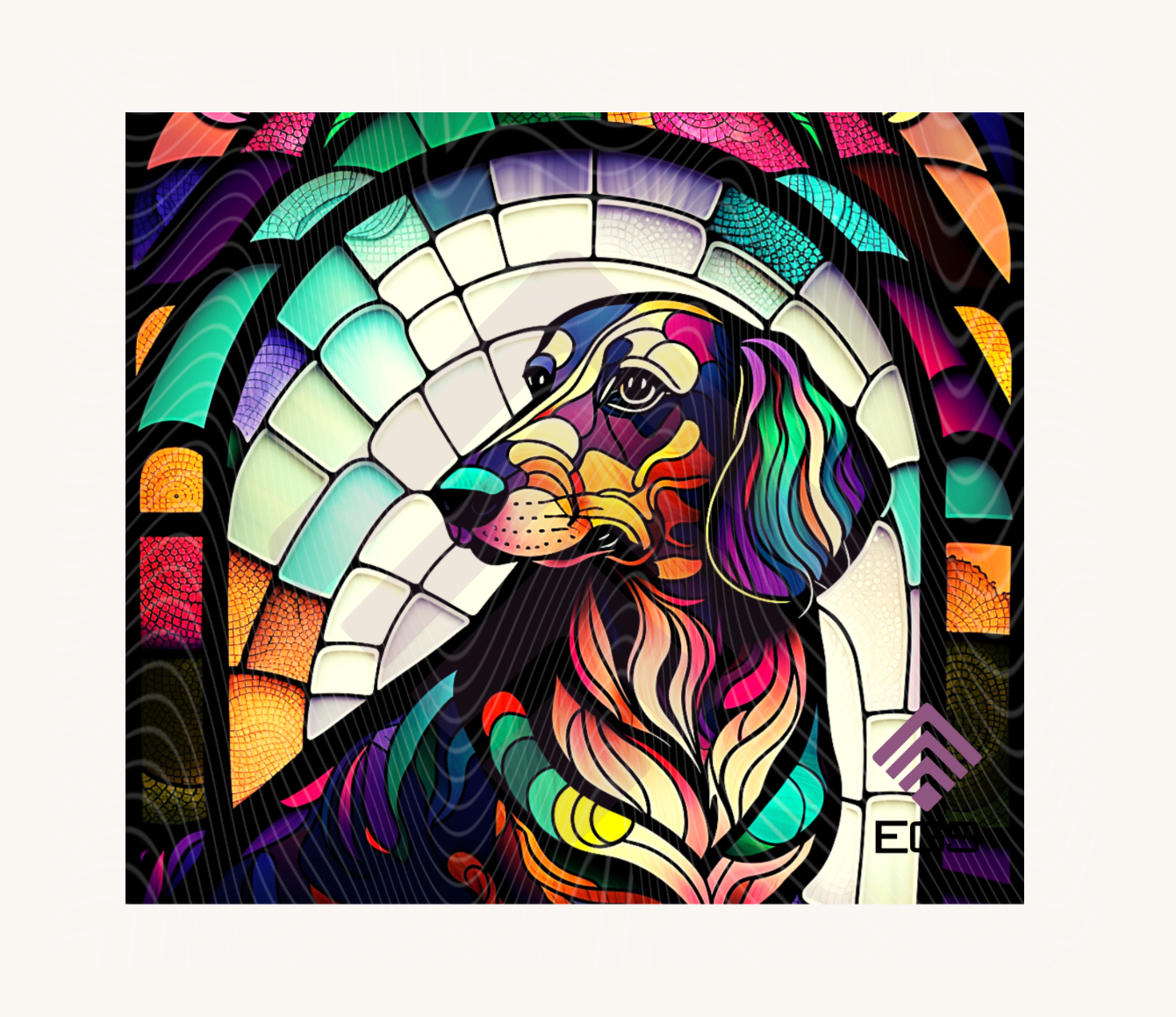 Stained Glass Dachshund Magnet