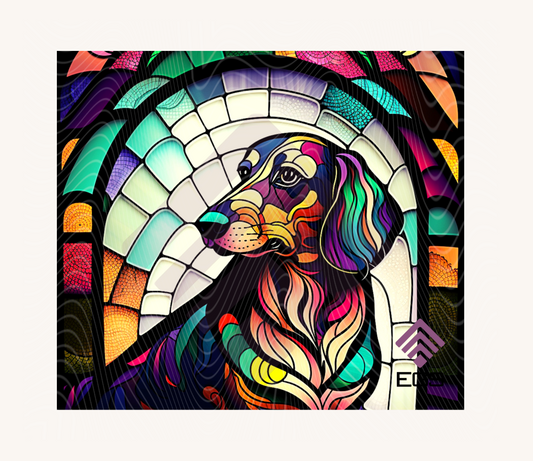 Stained Glass Dachshund Magnet