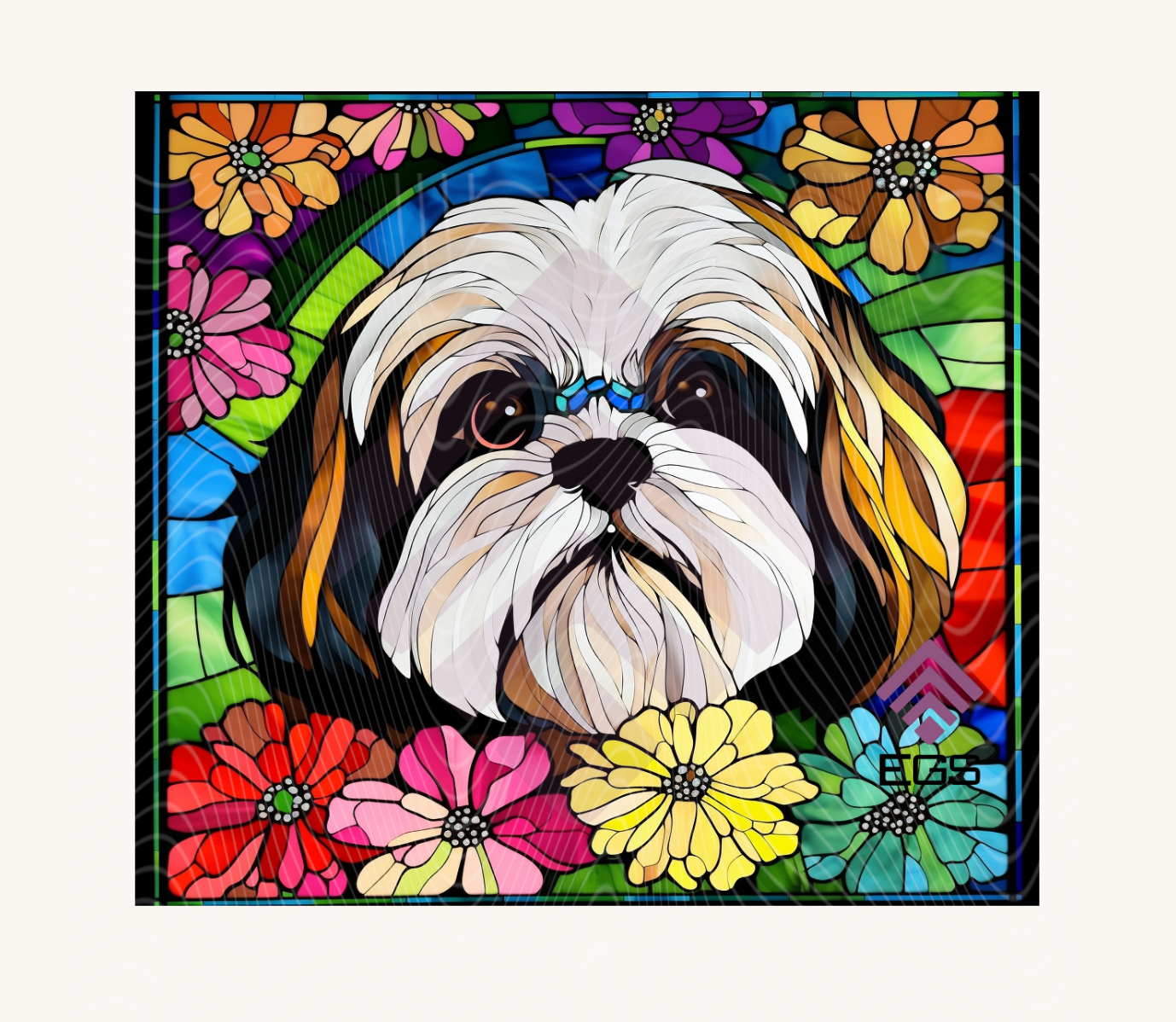 Stained Glass Shih Tzu Magnet