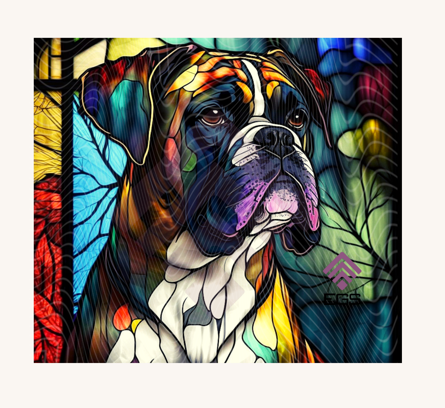 Stained Glass Boxer Dog Magnet