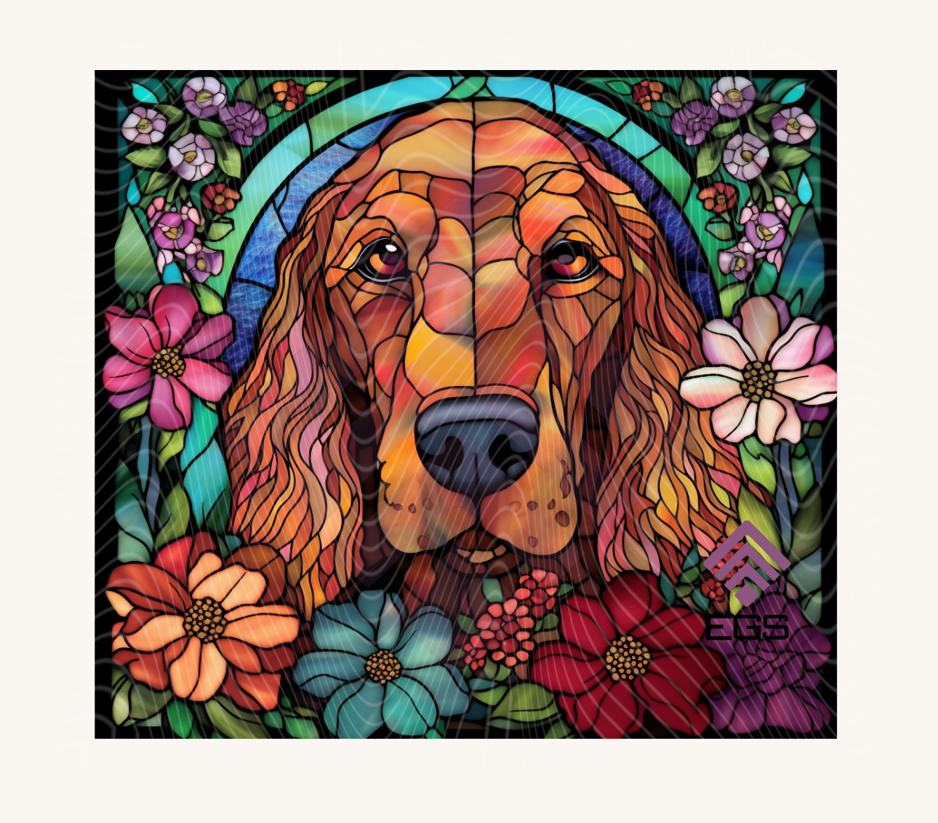 Stained Glass Irish Setter Magnet