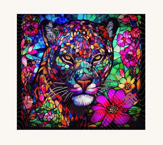Stained Glass Leopard Magnet