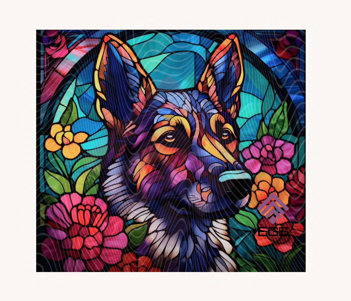Stained Glass German Shepherd Magnet