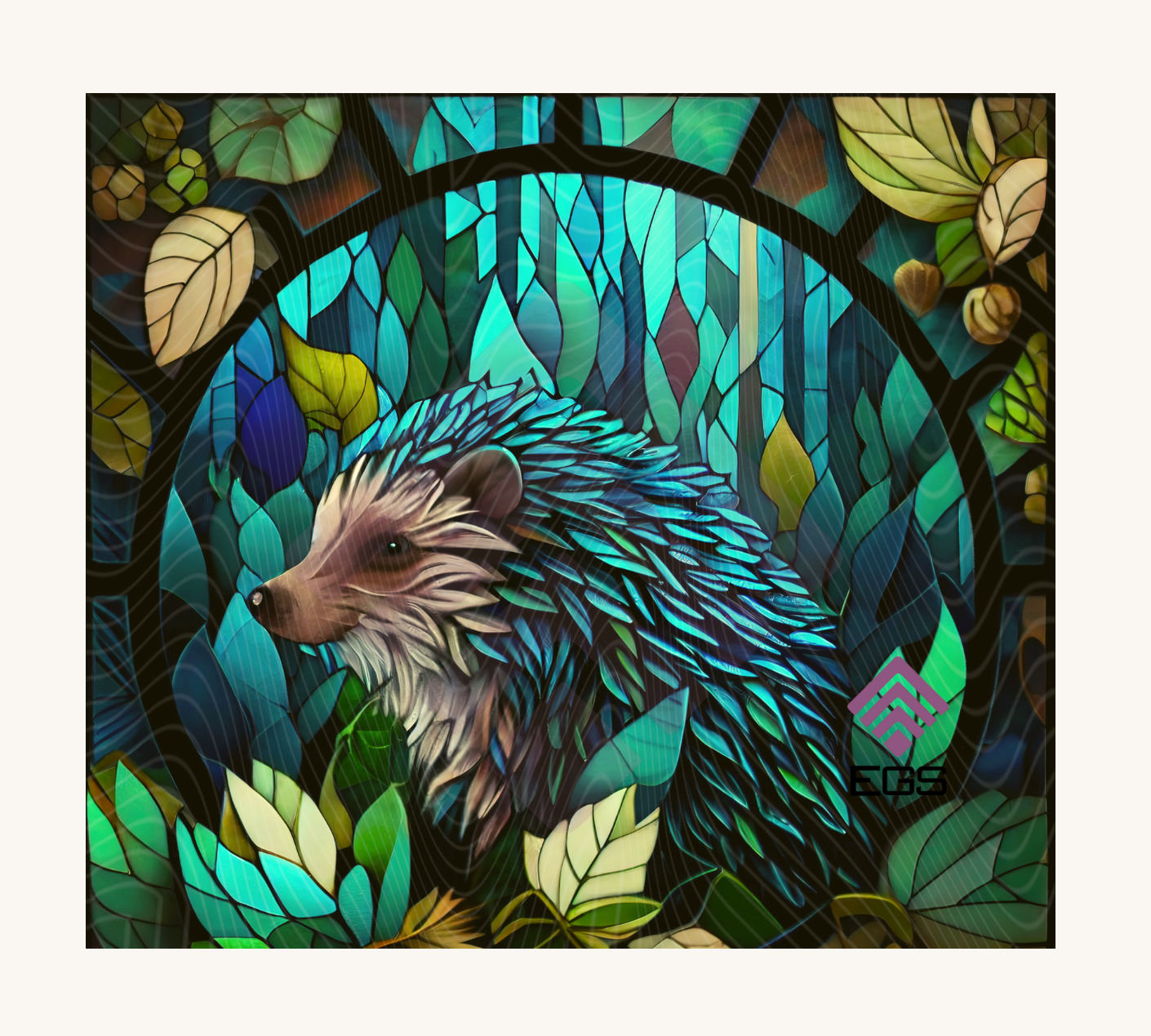Stained Glass Hedgehog Magnet