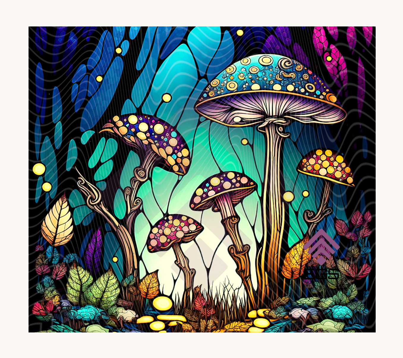 Stained Glass Mushroom Magnet