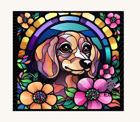 Stained Glass Dachshund Dreamscape Magnet