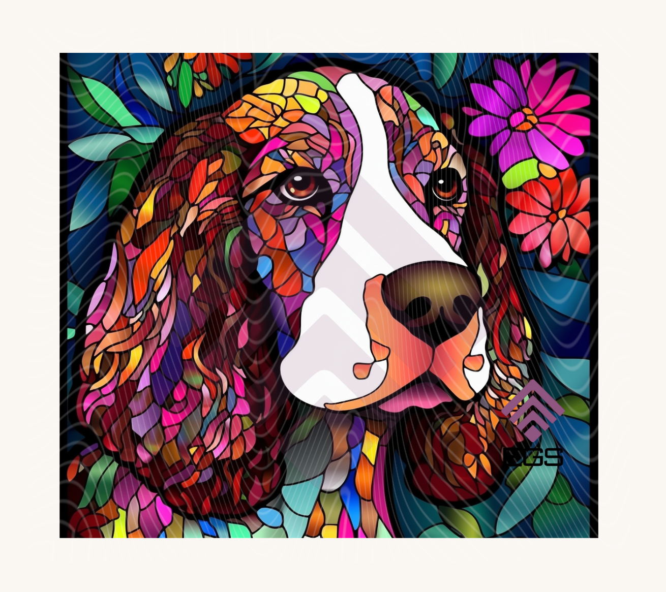 Stained Glass English Springer Spaniel Magnet