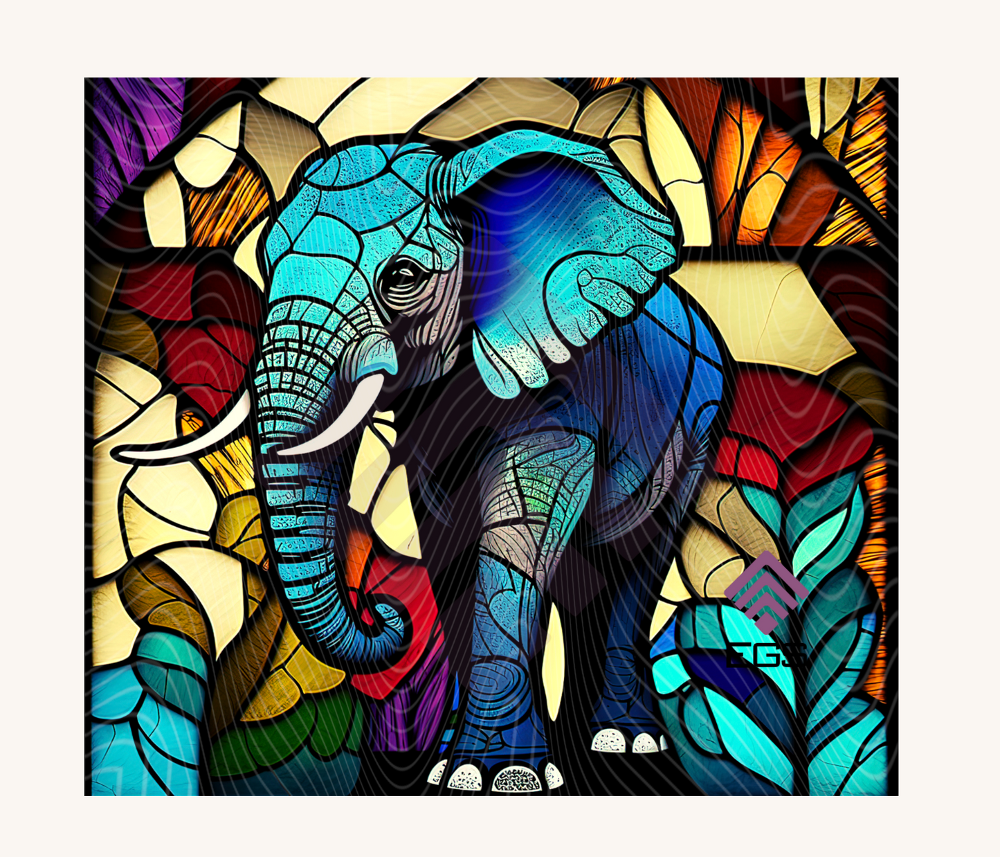 Stained Glass Elephant Magnet