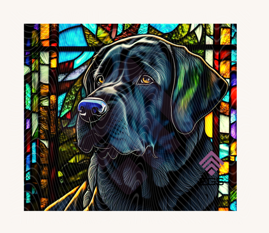 Stained Glass Black Labrador Retriever Magnet
