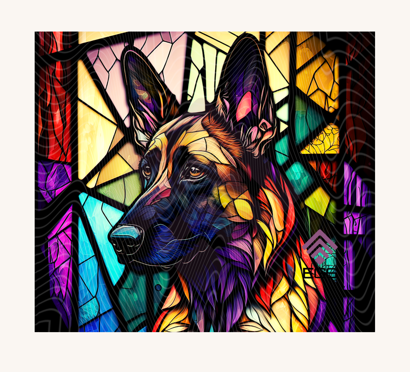 Stained Glass Belgian Malinois Magnet