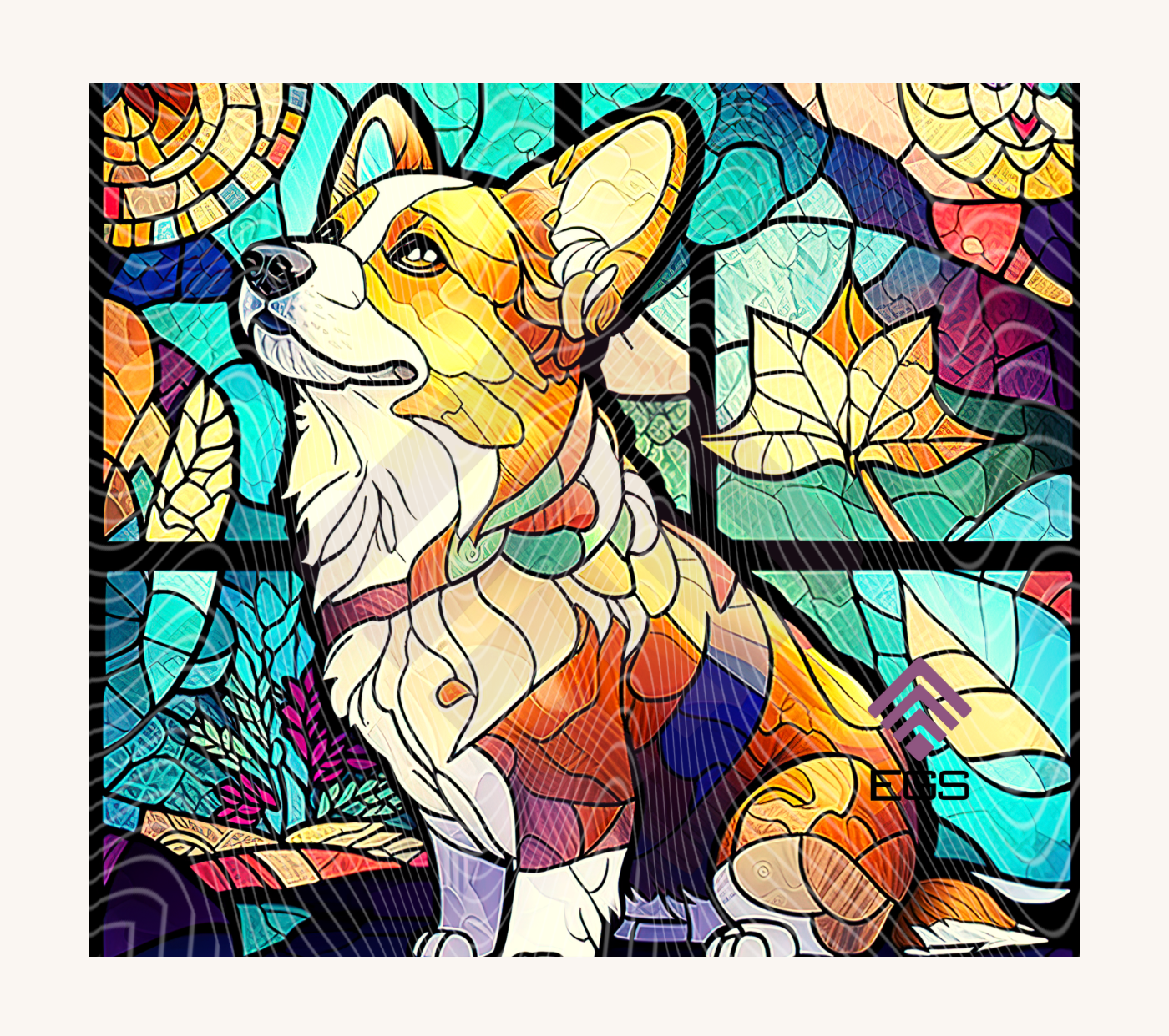 Stained Glass Welsh Corgi  Magnet