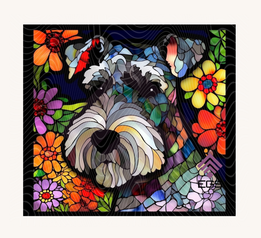 Stained Glass Miniature Schnauzer Magnet