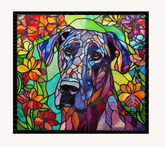 Stained Glass Great Dane Magnet