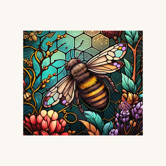 Stained Glass Bee Magnet