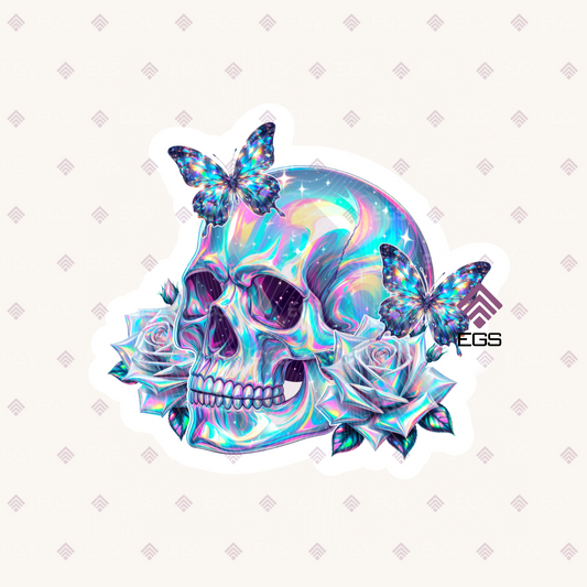 Holographic Beauty In The Skull Sticker