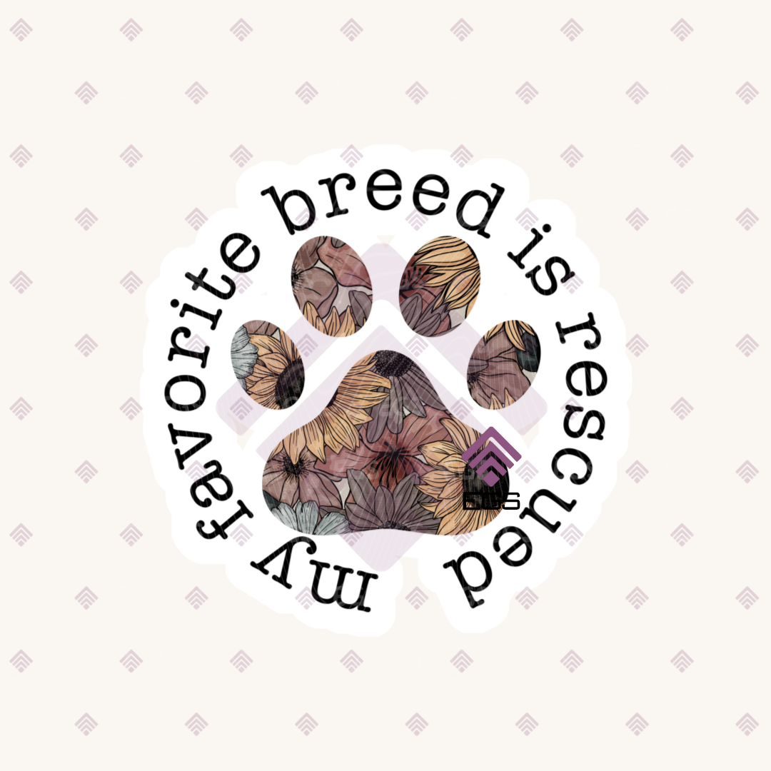 Floral Paw Print Sticker