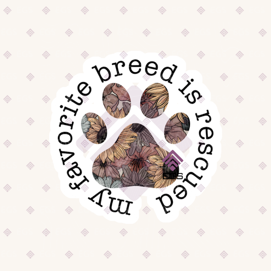 Floral Paw Print Sticker