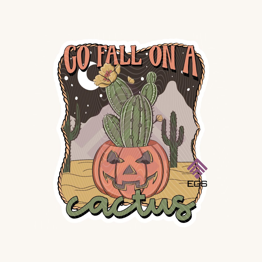 Fall On A Cactus Sticker