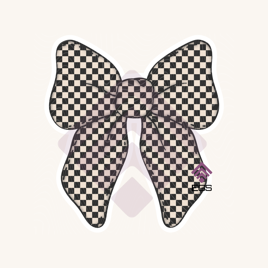 Checkered Bow Sticker