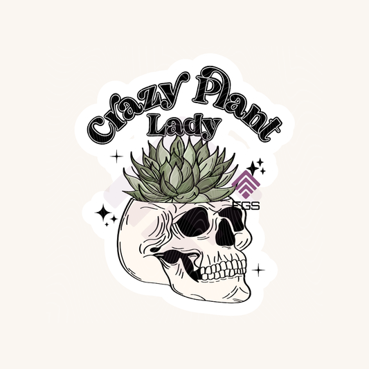 Plant Lady Skull Sticker
